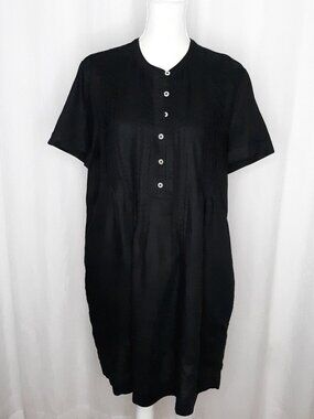 Quince European Lined Short Sleeve Swing Dress